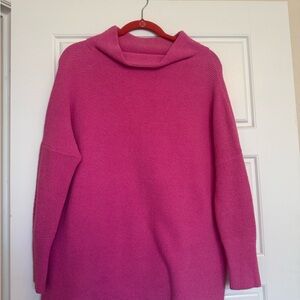Free People Fuchsia Cowl Neck Sweater